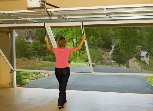 Screens for overhead door openings